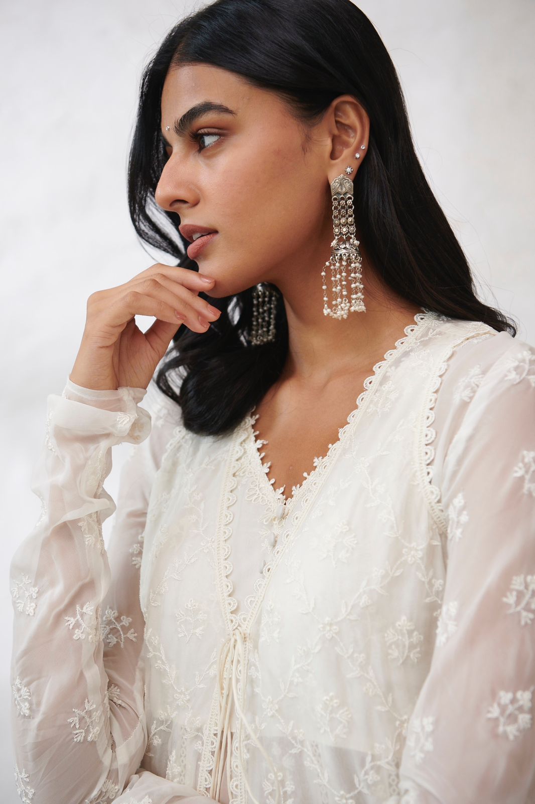 Pure Silver Pravah Earrings