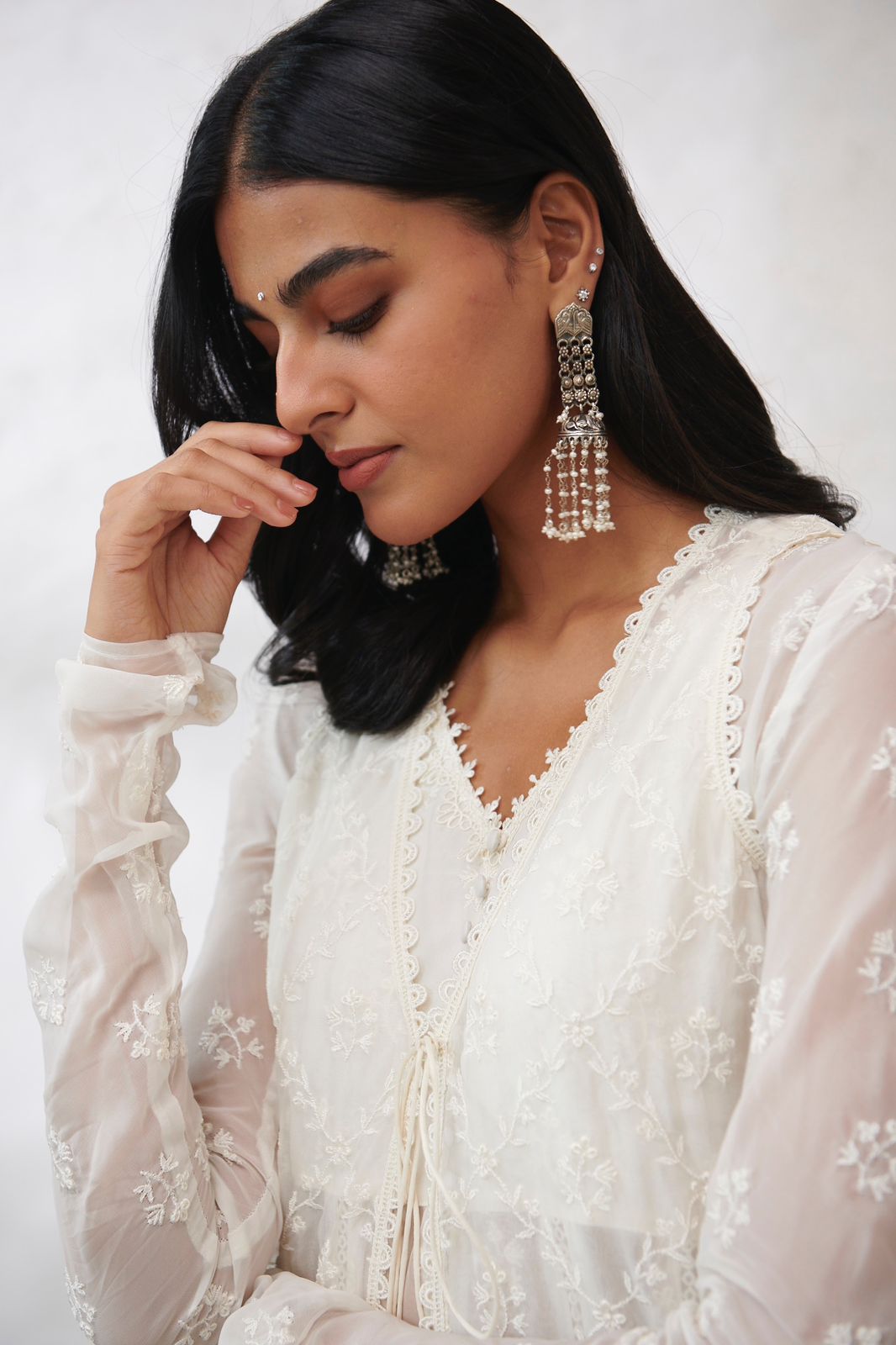 Pure Silver Pravah Earrings