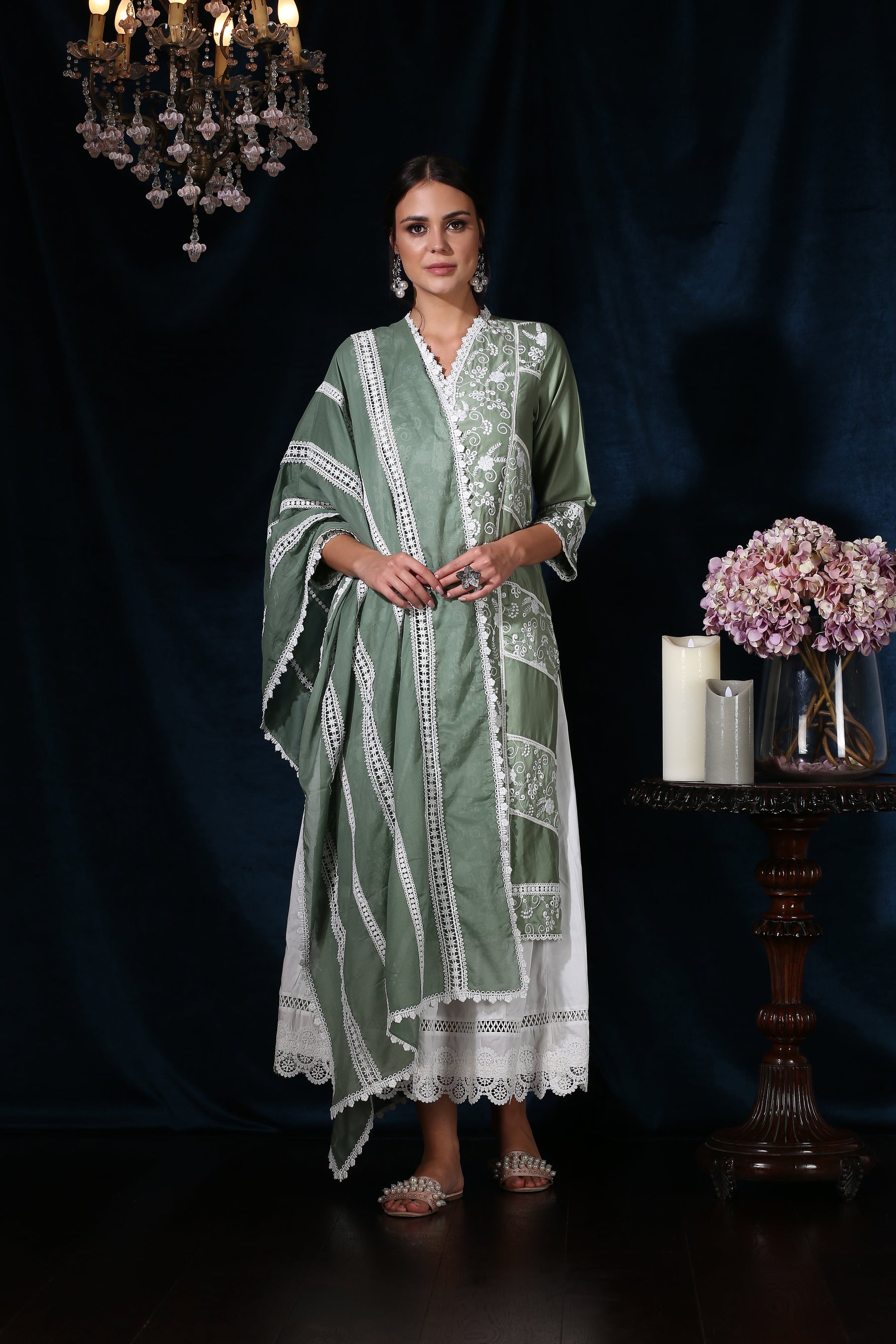 Scarlet Kurta Green