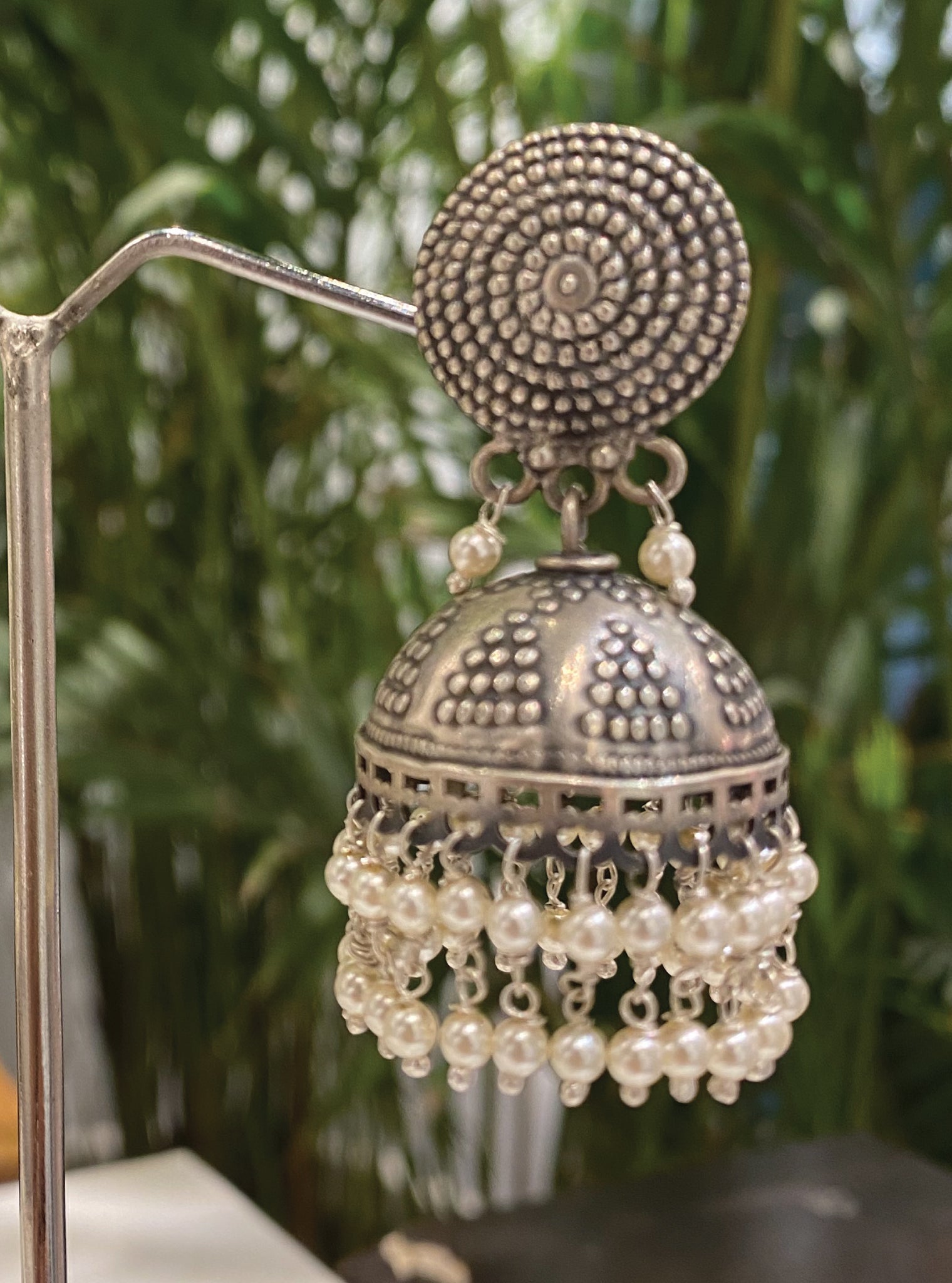 Pure Silver Indigo Antique Earrings