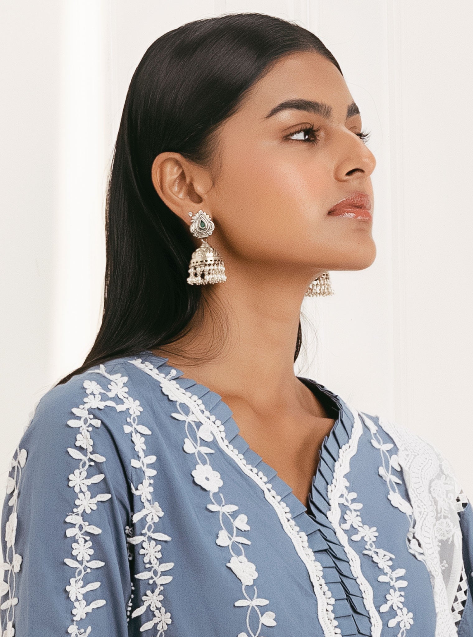 Pure Silver Iyra Pearl Jhumki