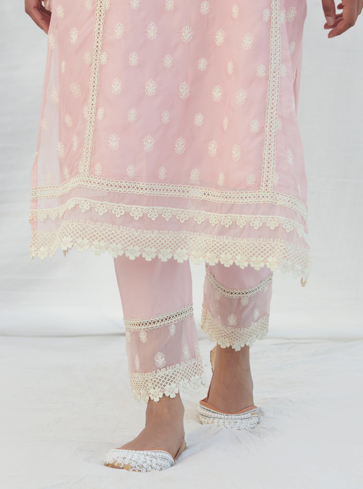 Jankia Organza Pink Kurta Set