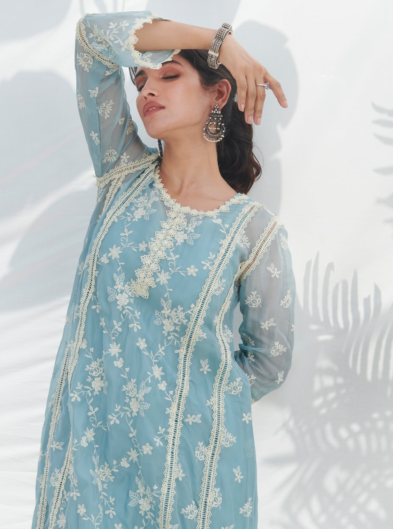 Keri Organza Blue Kurta Set