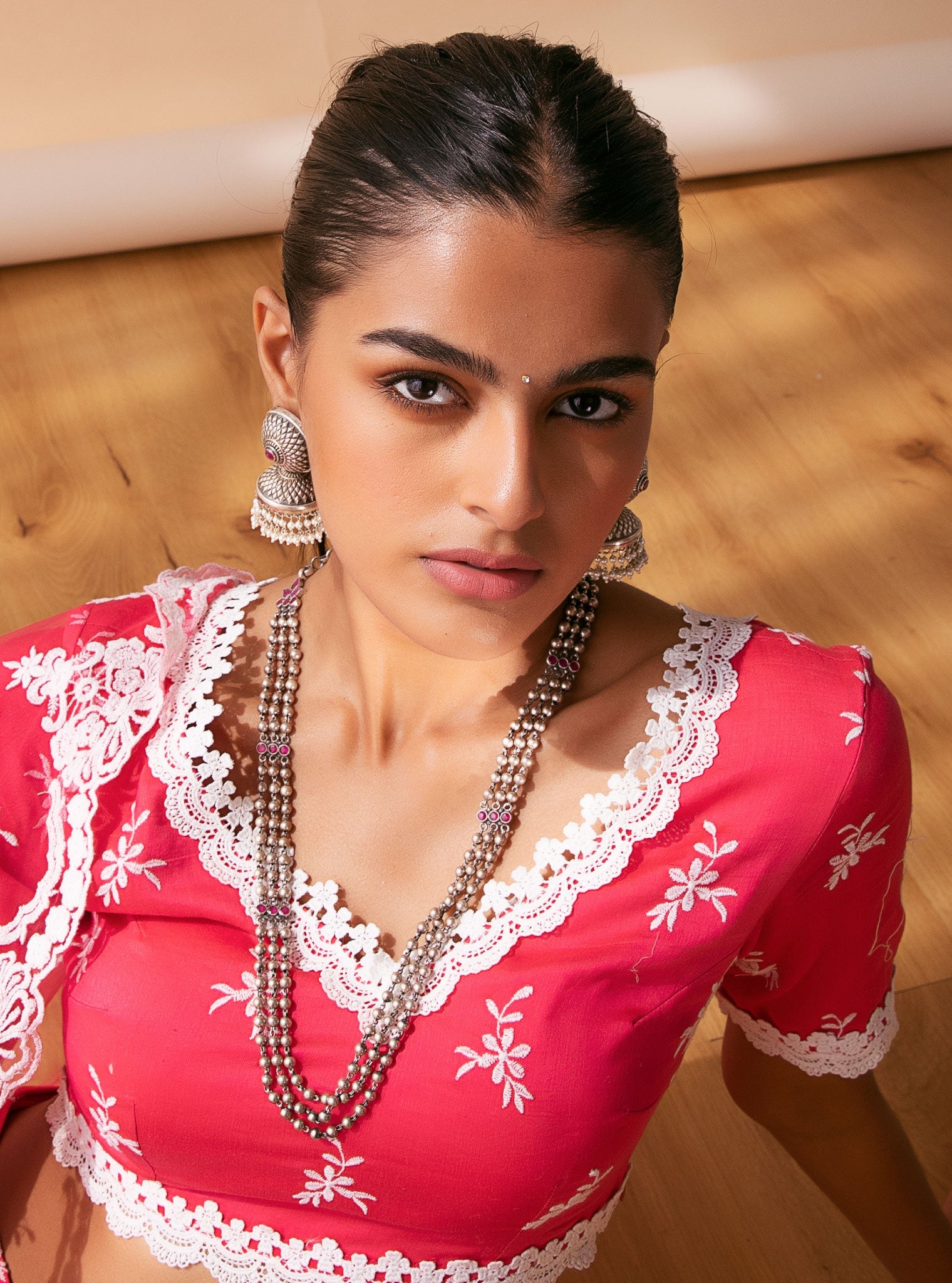 Pure Silver Kewa Multi String Long Necklace