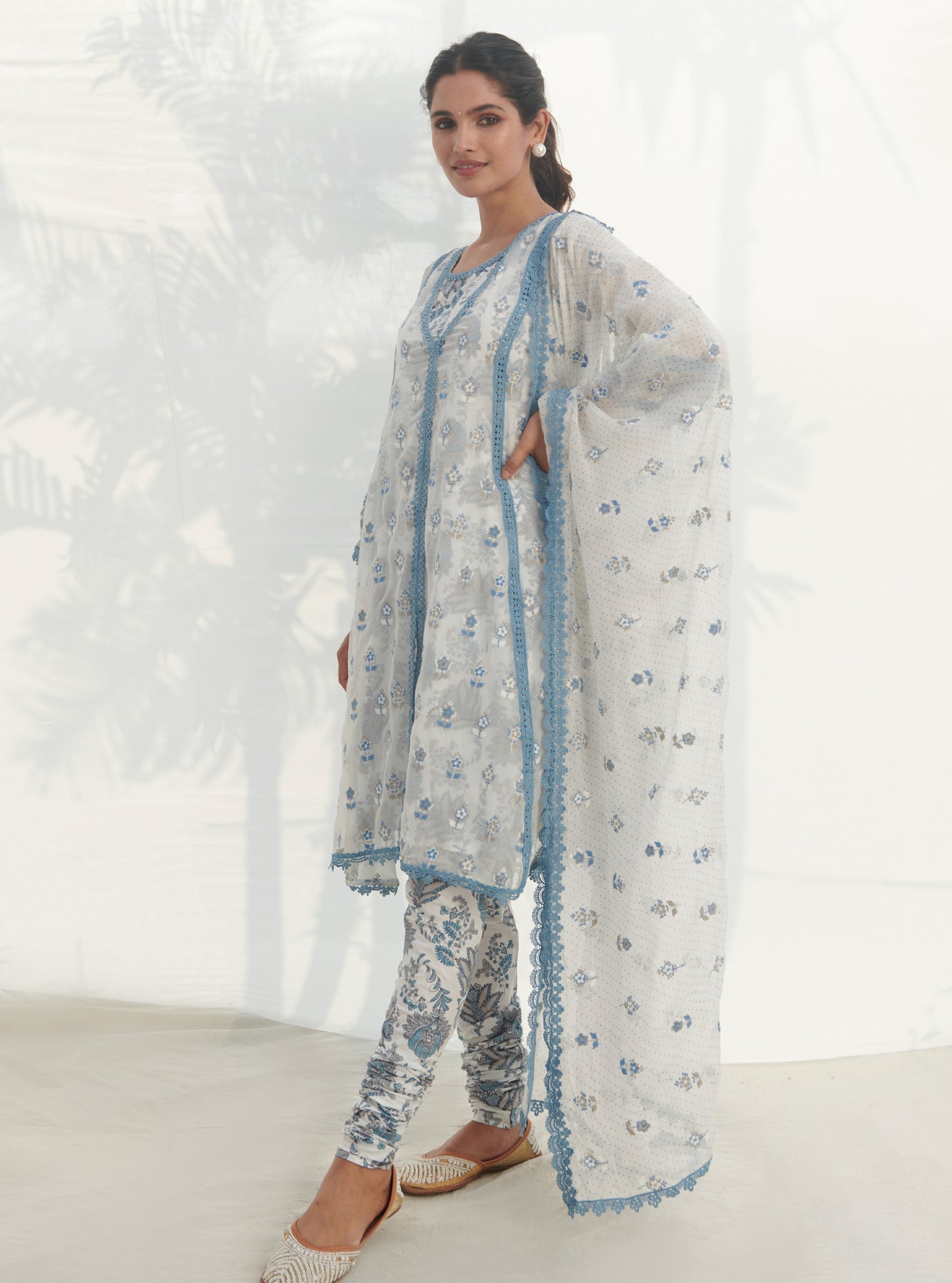 Leilani Organza Blue Kurta Set