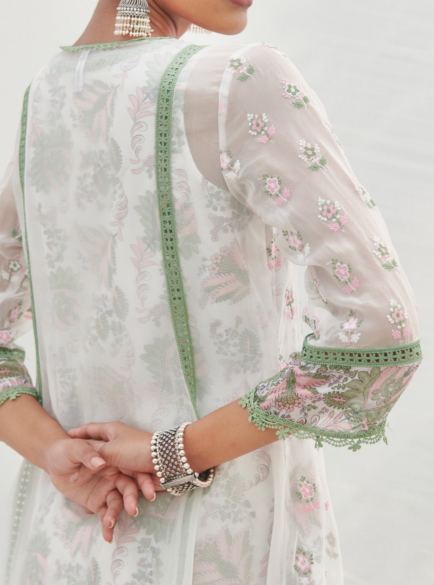 Leilani Organza Green Kurta Set