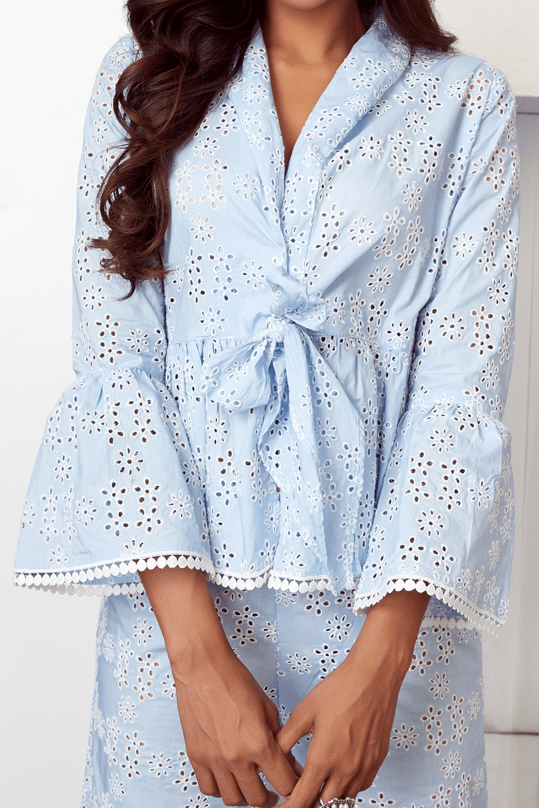 Lea Supima Cotton Light Blue Top Set