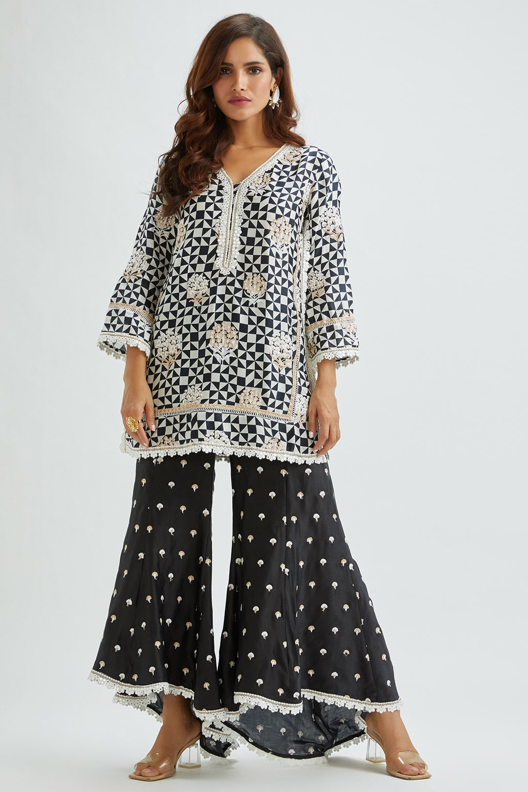 Leyton Cupro Silk Black Kurta Set