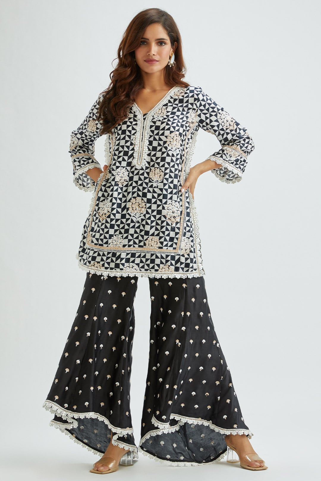 Leyton Cupro Silk Black Kurta Set