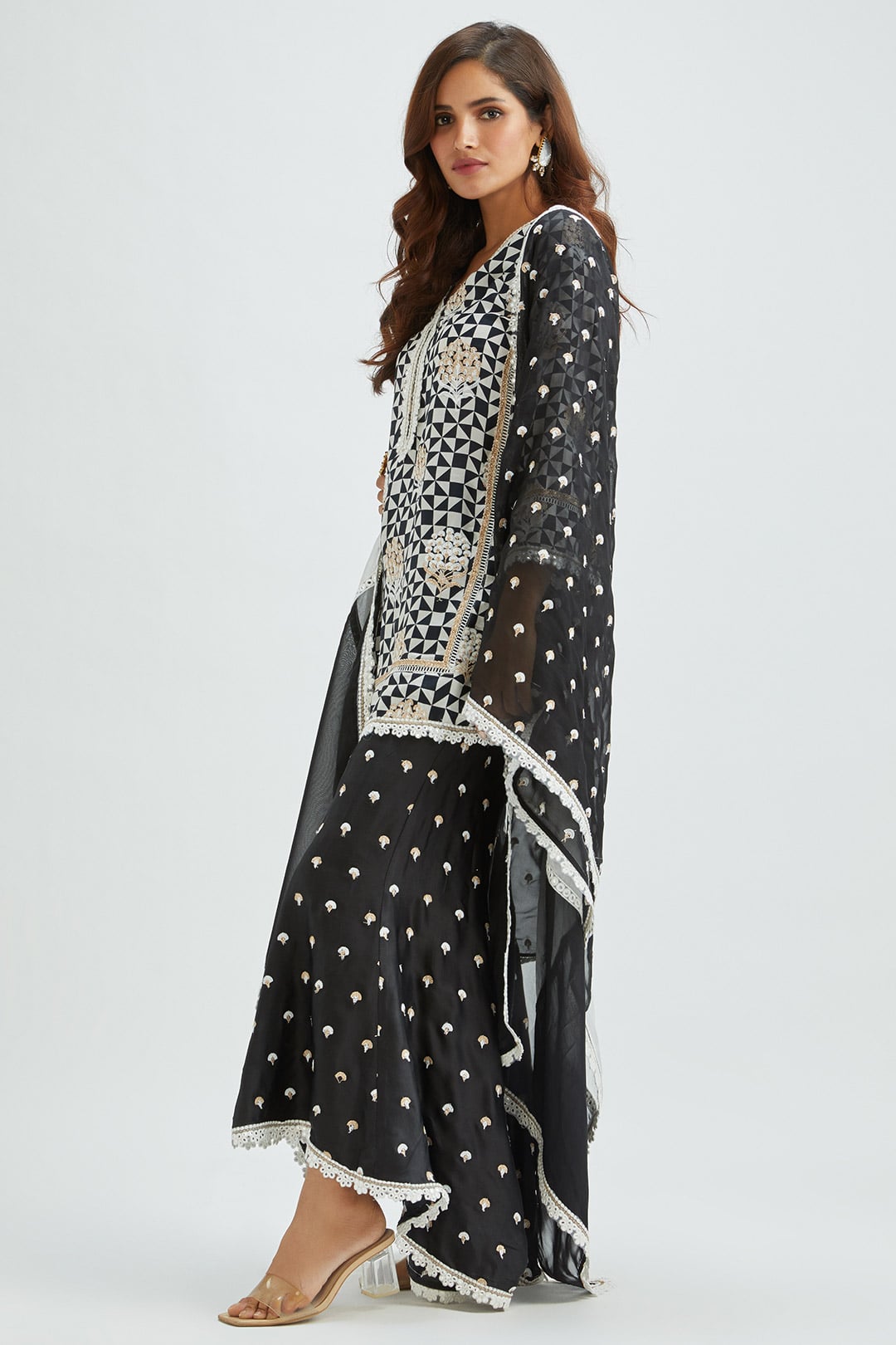 Leyton Cupro Silk Black Kurta Set