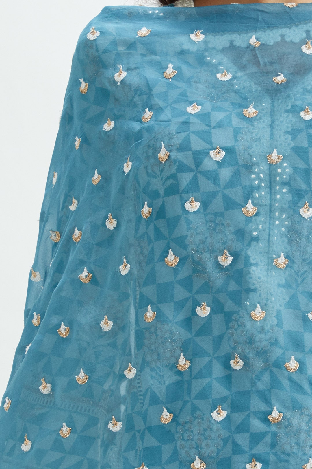 Leyton Cupro Silk Teal Kurta Set