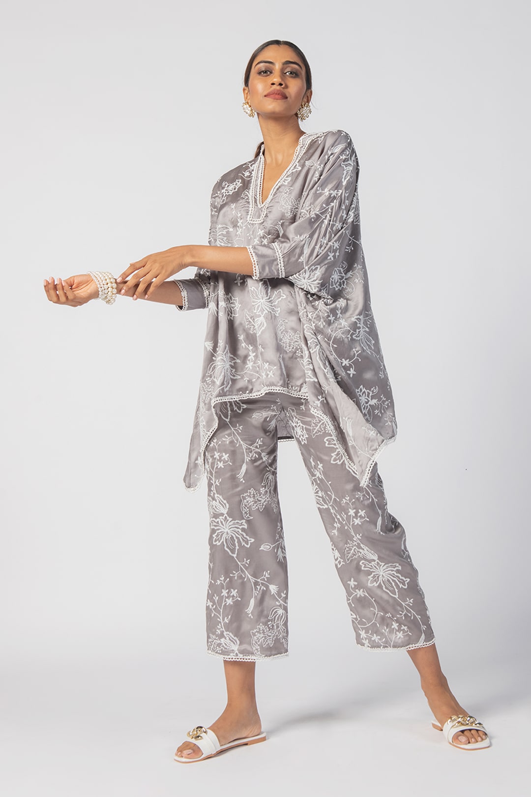 Lonain Cupro Grey Co-Ord Set