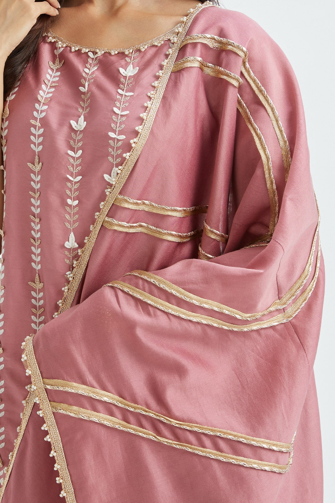 Lynn Supima Satin Mauve Kurta Set