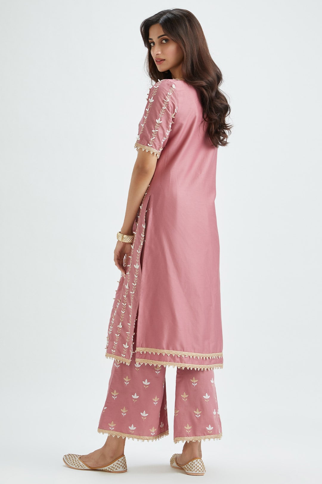Lynn Supima Satin Mauve Kurta Set
