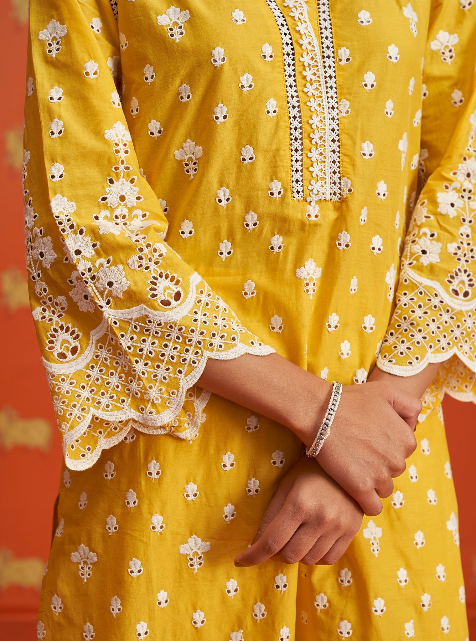 Khaji Supima Cotton Yellow Kurta Set