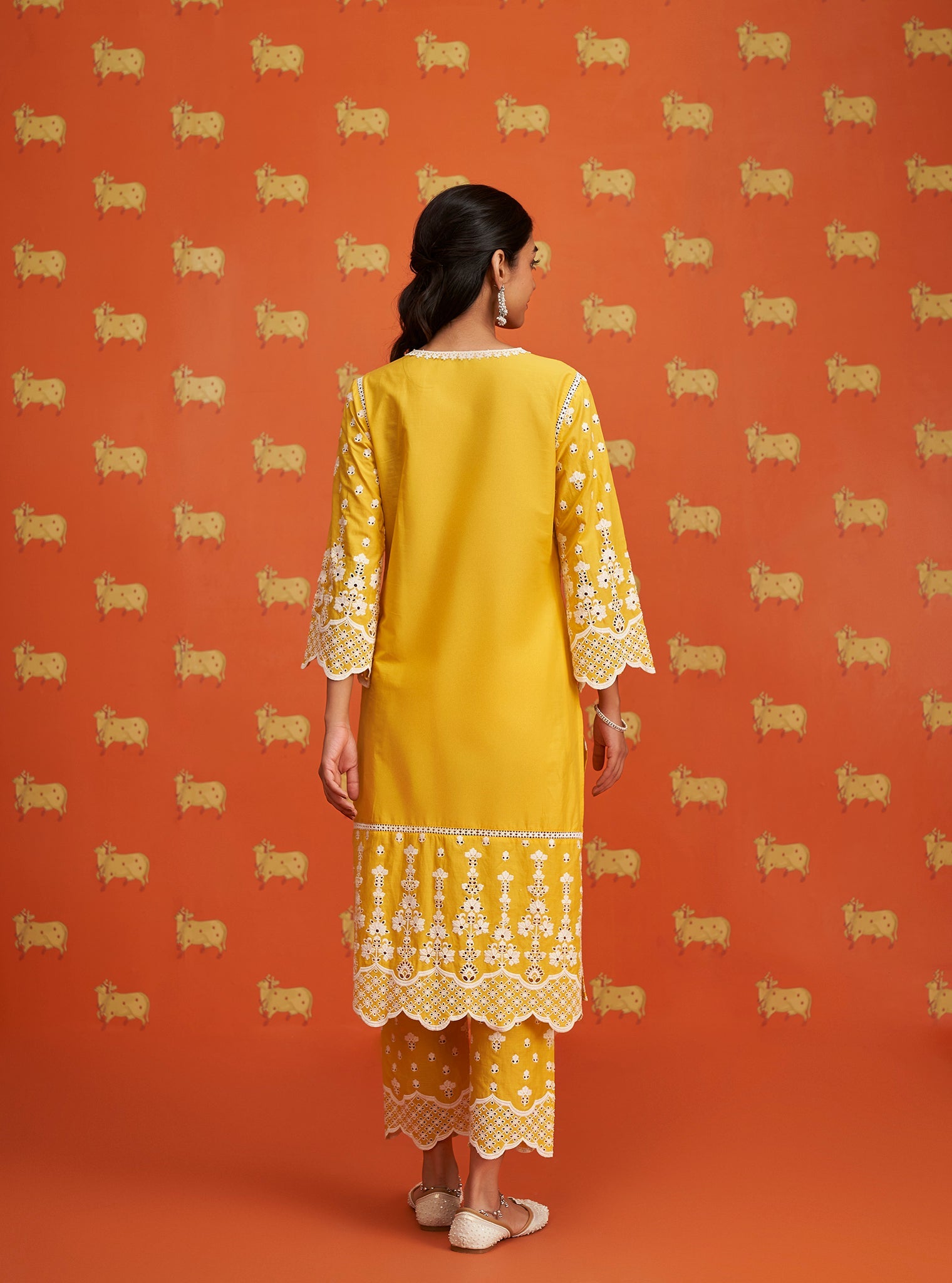 Khaji Supima Cotton Yellow Kurta Set