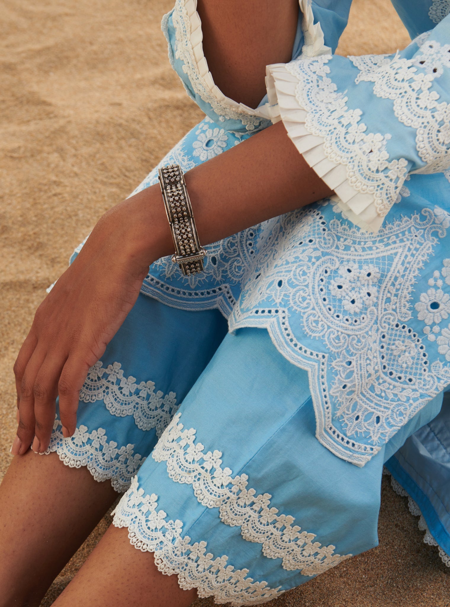 Mandovi Supima Cotton Blue Kurta Set