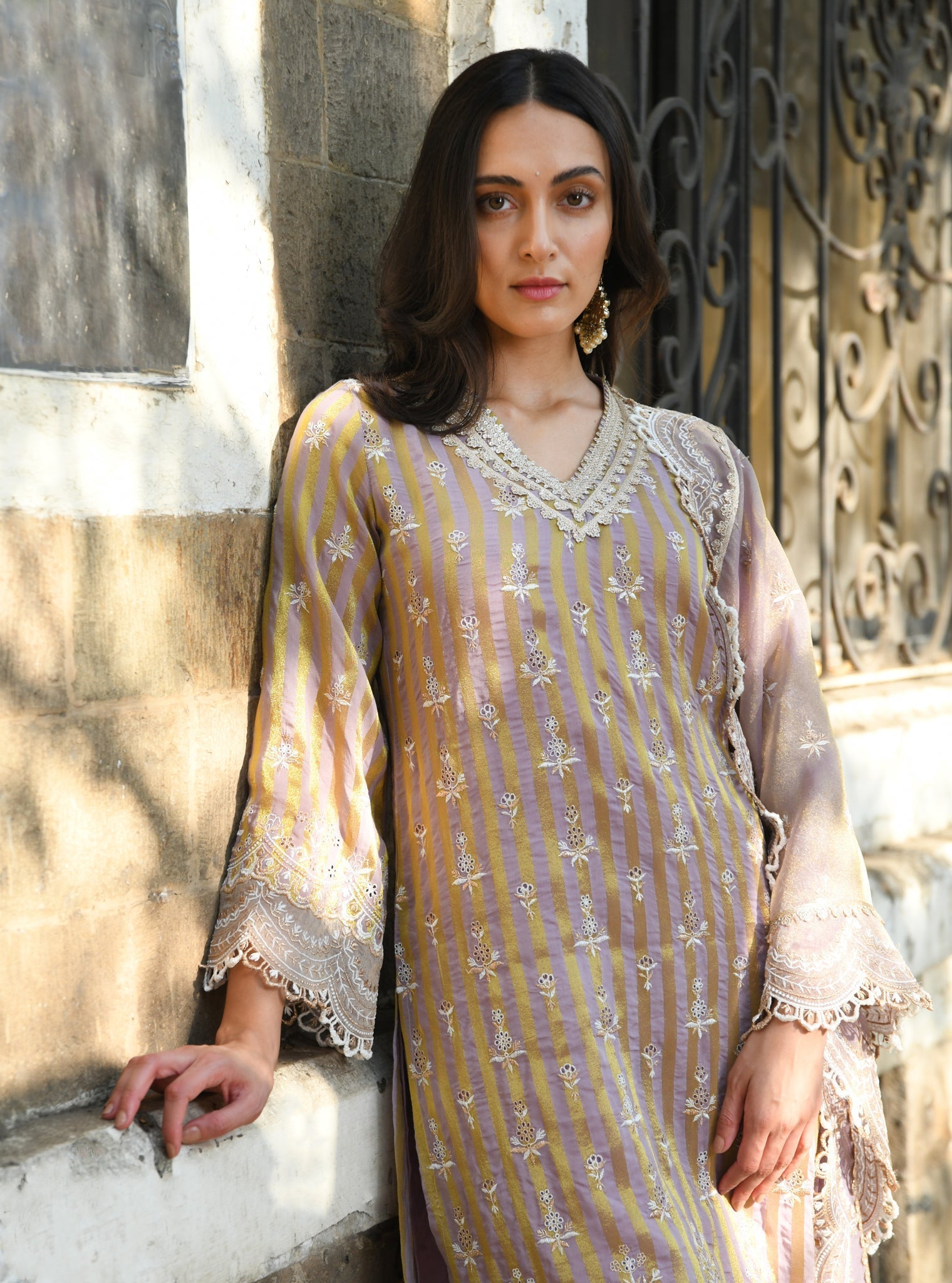 Dasheri Banarsi Lavender Kurta Set