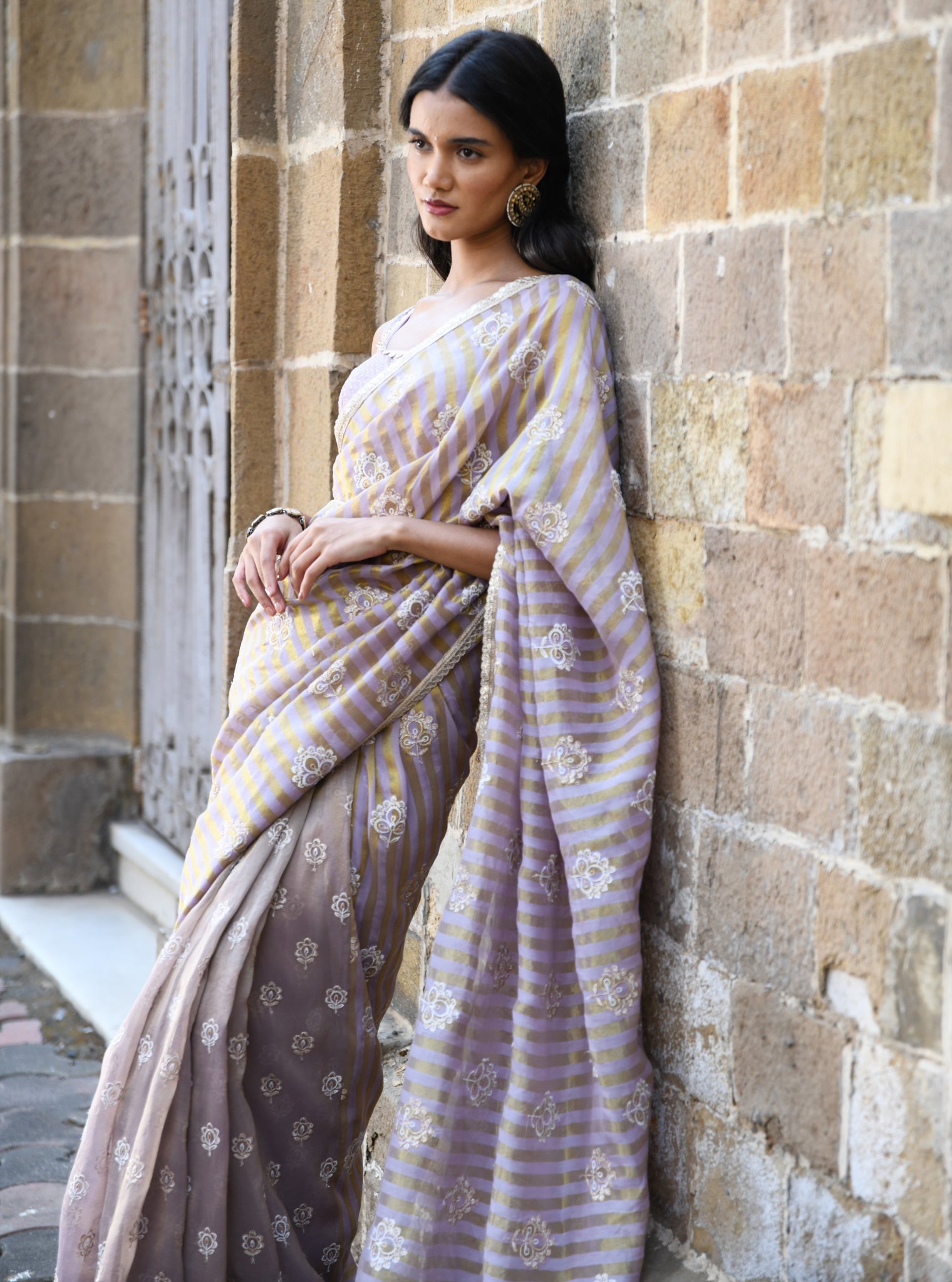 Mangni Banarsi Luxe Tissue Lavender Saree