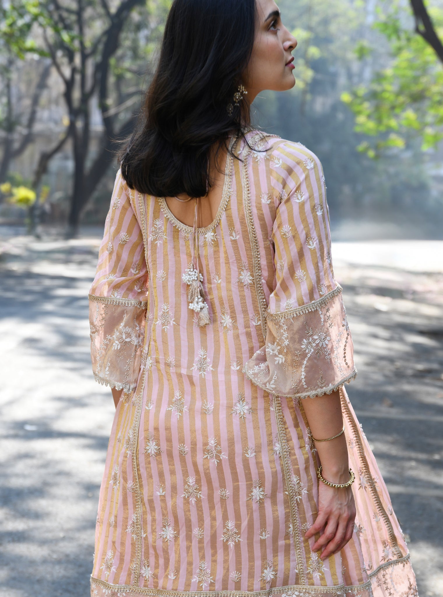 Kesar Banarsi Light Pink Anarkali Kurta Set