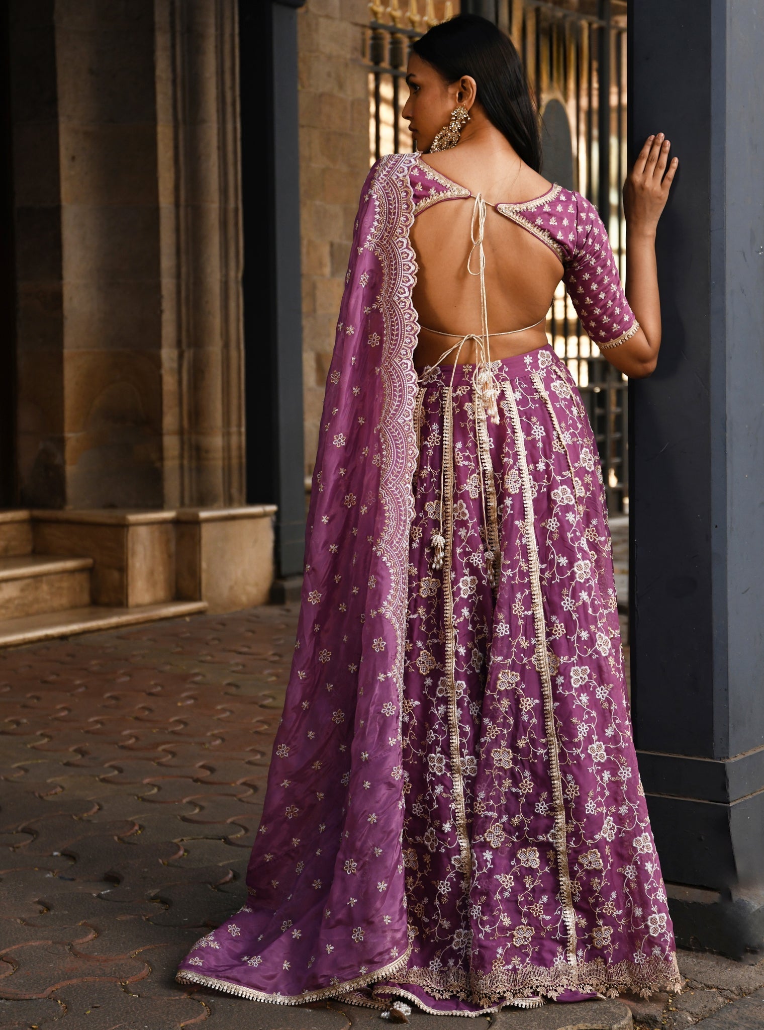 Bimli Organza Lilac Lehenga