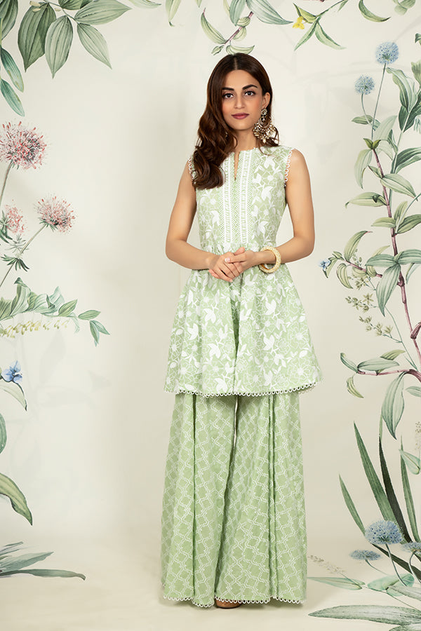 Magnolia Kurta and Embroidered Sharara