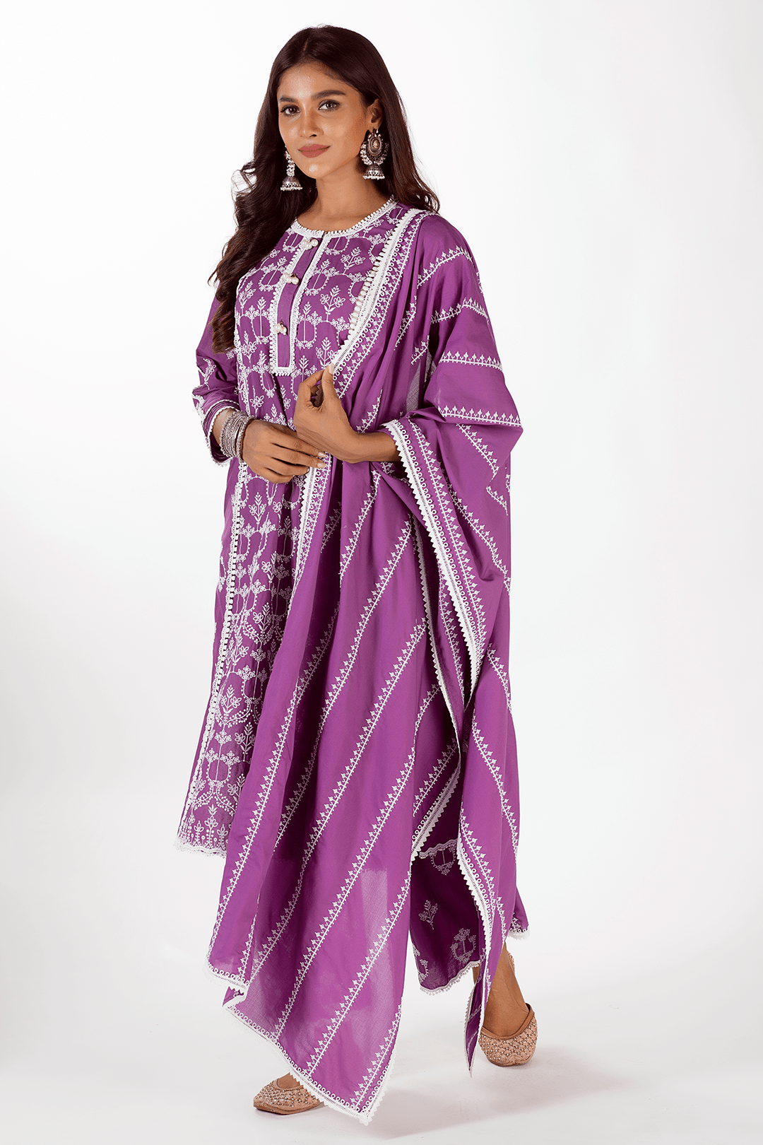 Mae Supima Cotton Purple Kurta Set