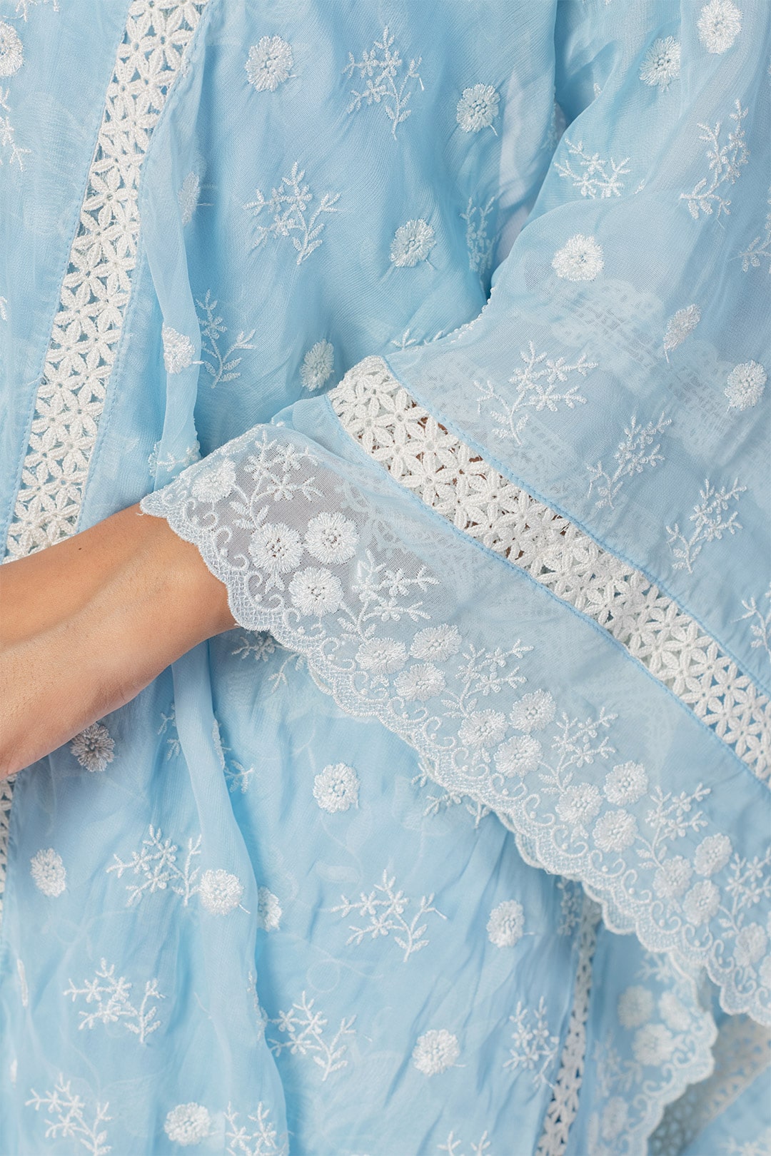 Maisy Tencel Luxe Organza Blue Kurta Set