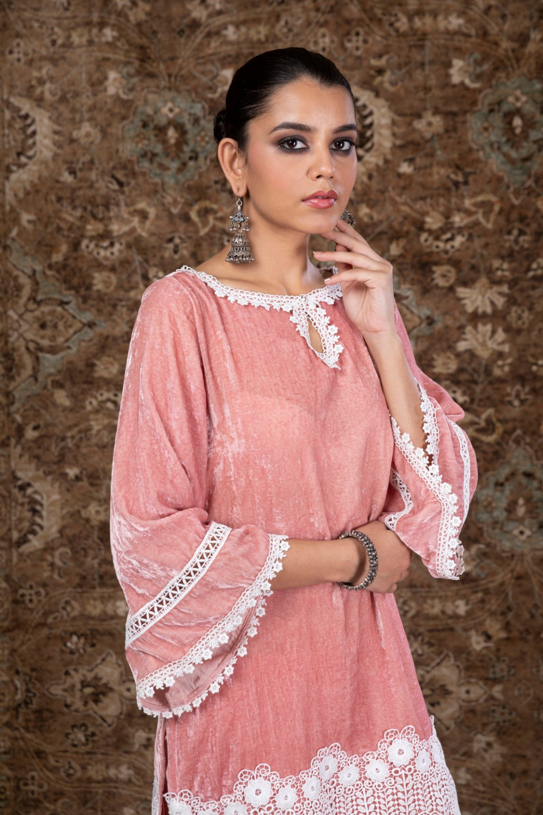 Makhmal Fern Kurta with Pyajama