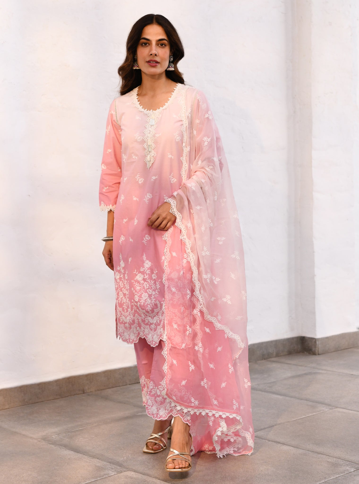 Mandre Supima Cotton Pink Kurta Set