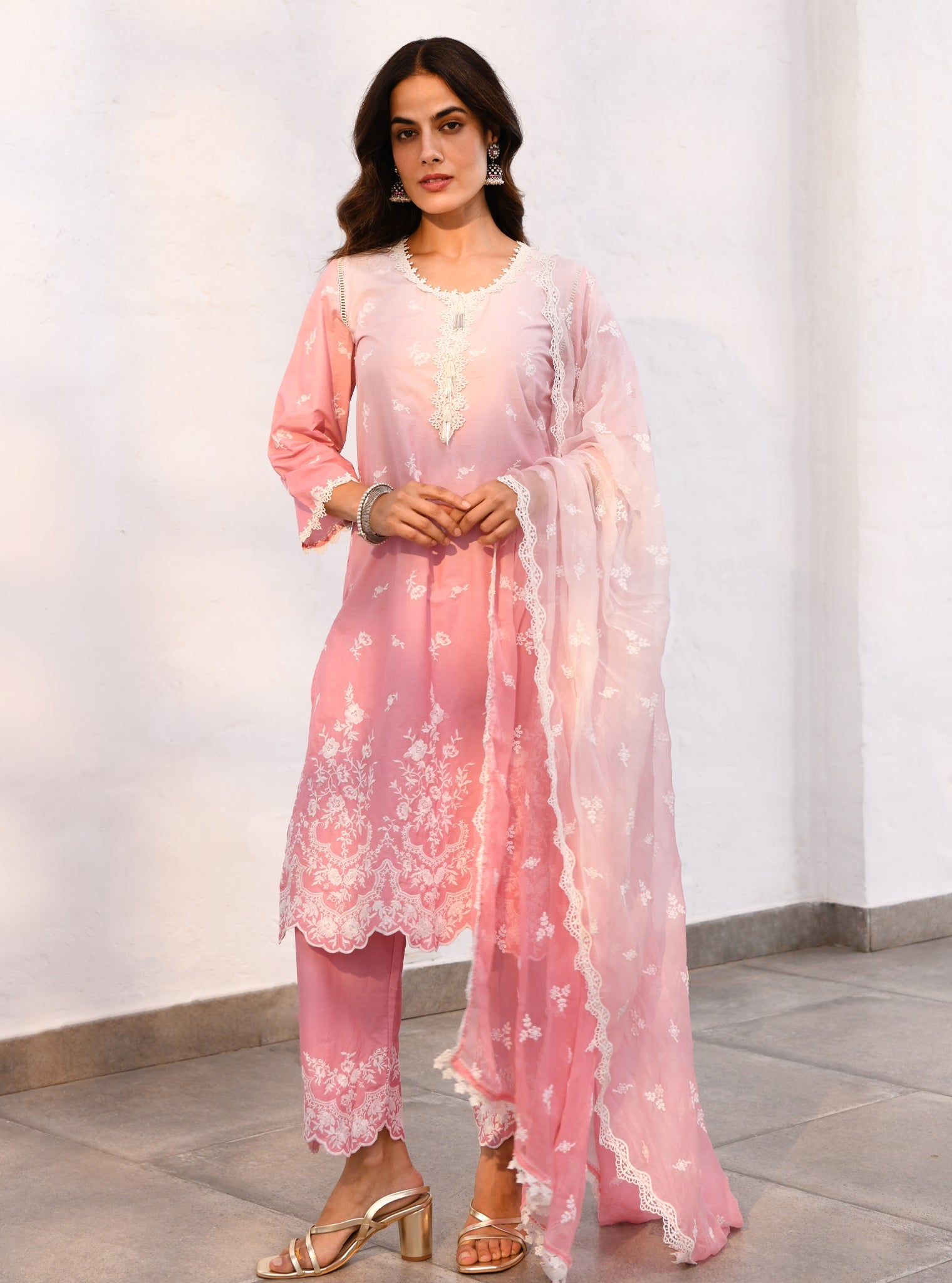 Mandre Supima Cotton Pink Kurta Set