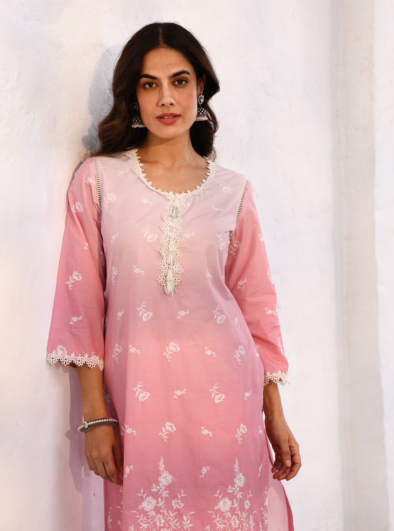 Mandre Supima Cotton Pink Kurta Set