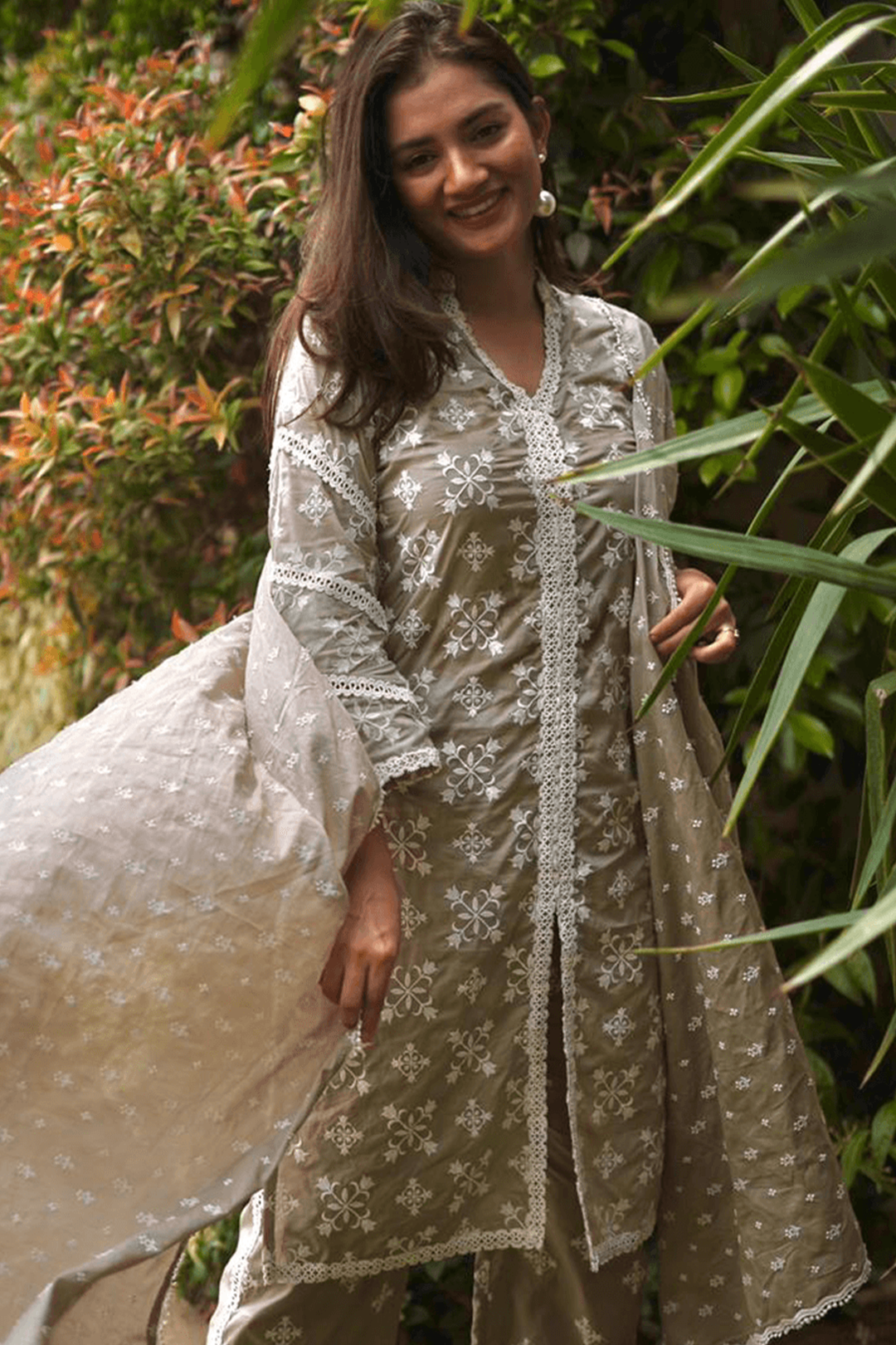 Vera Supima Cotton Grey Kurta Set