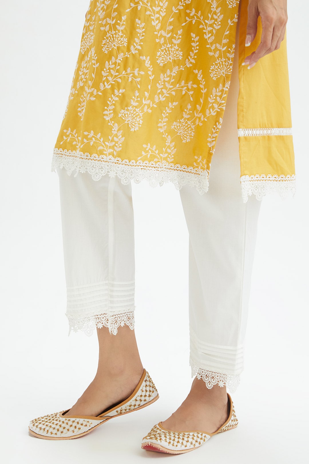Merlin Supima Cotton Yellow Kurta Set