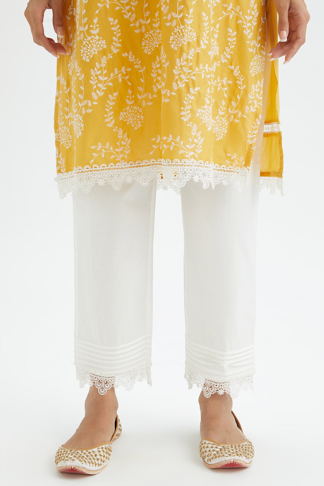 Merlin Supima Cotton Yellow Kurta Set