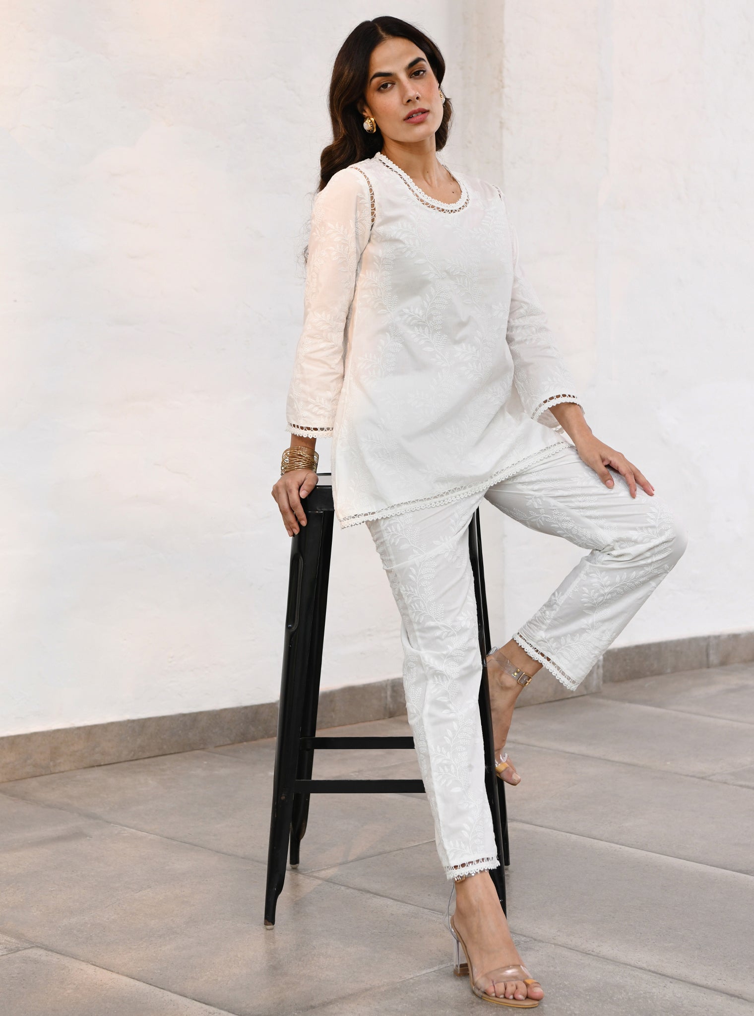 Milton Supima Cotton White Co-ord Set