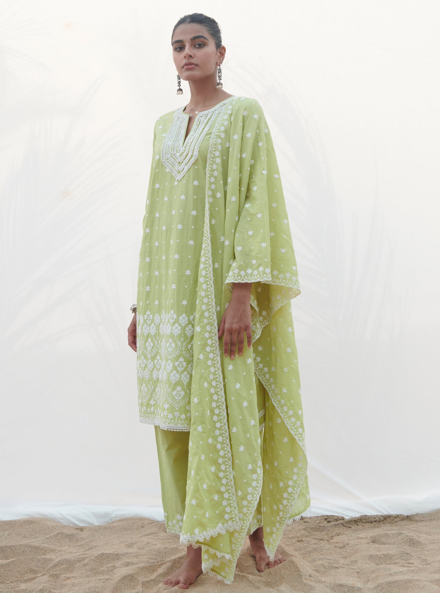 Miramar Supima Cotton Lime Kurta Set