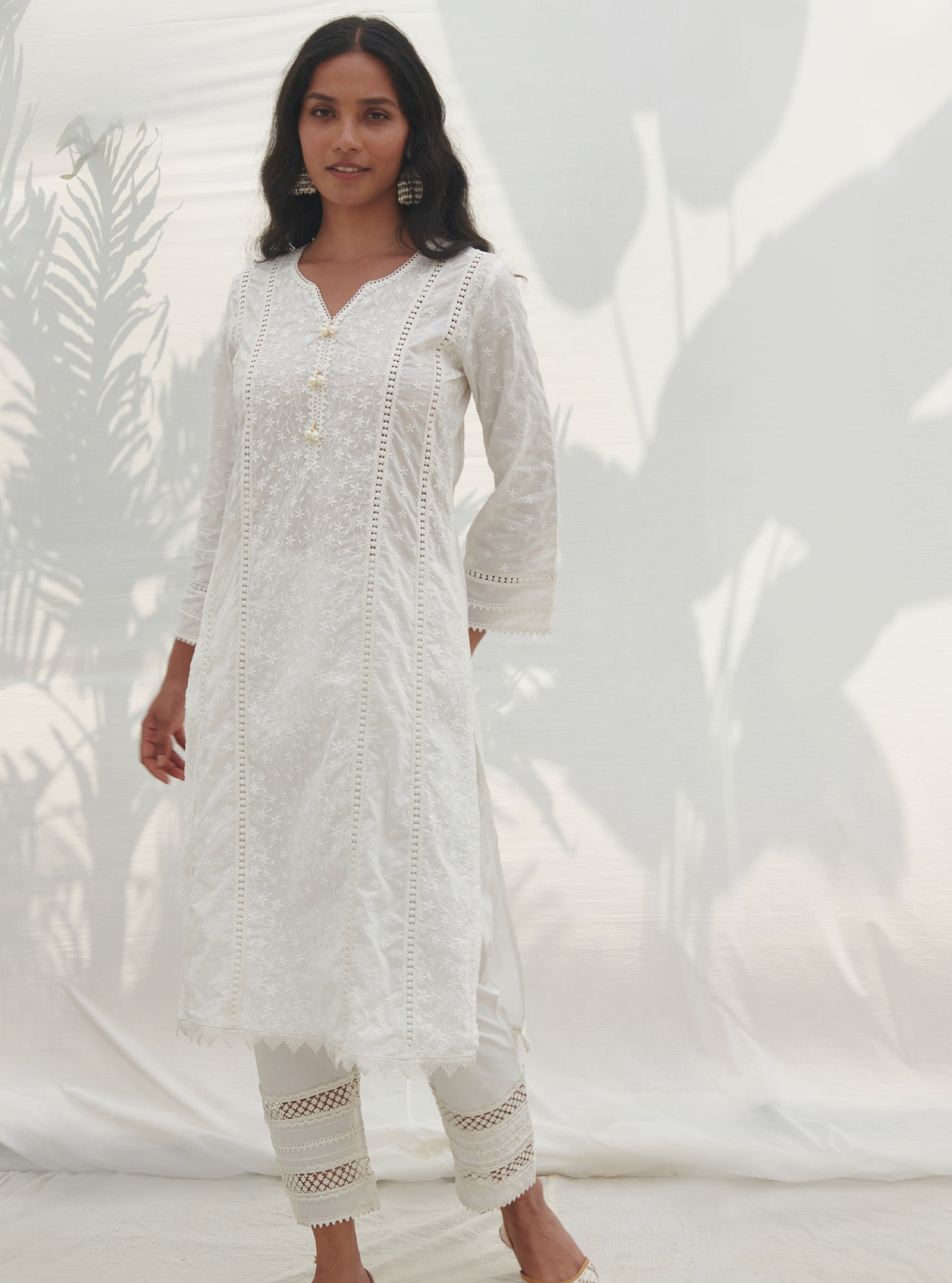 Moira Supima Cotton White Kurta Set