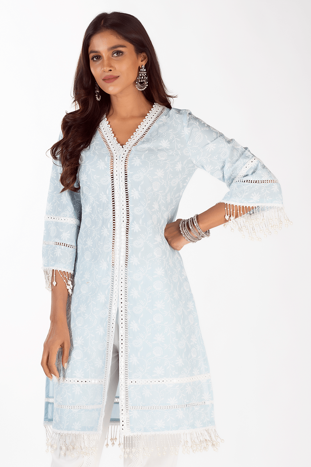 Mollie Supima Cotton Light Blue Kurta Set