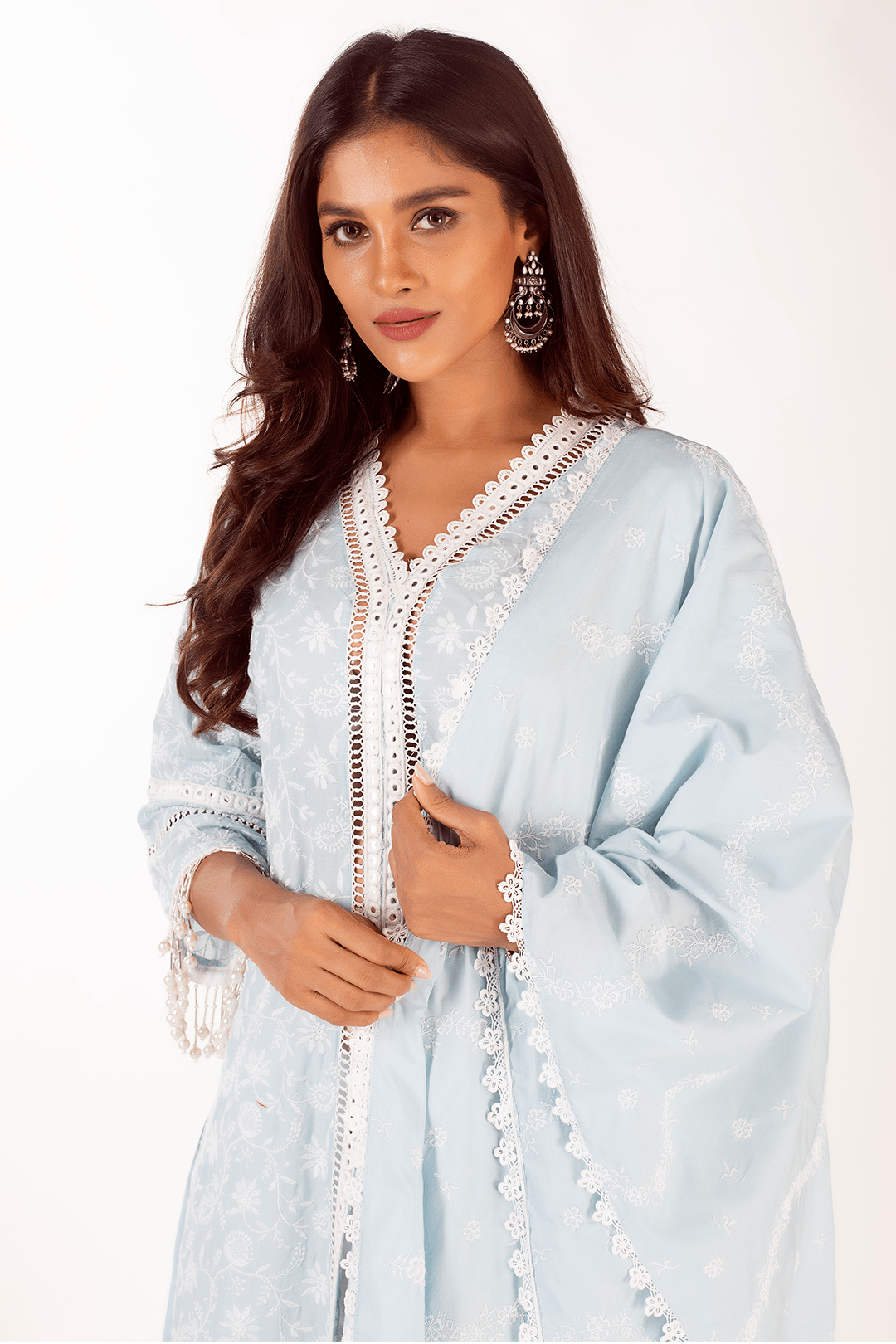 Mollie Supima Cotton Light Blue Kurta Set