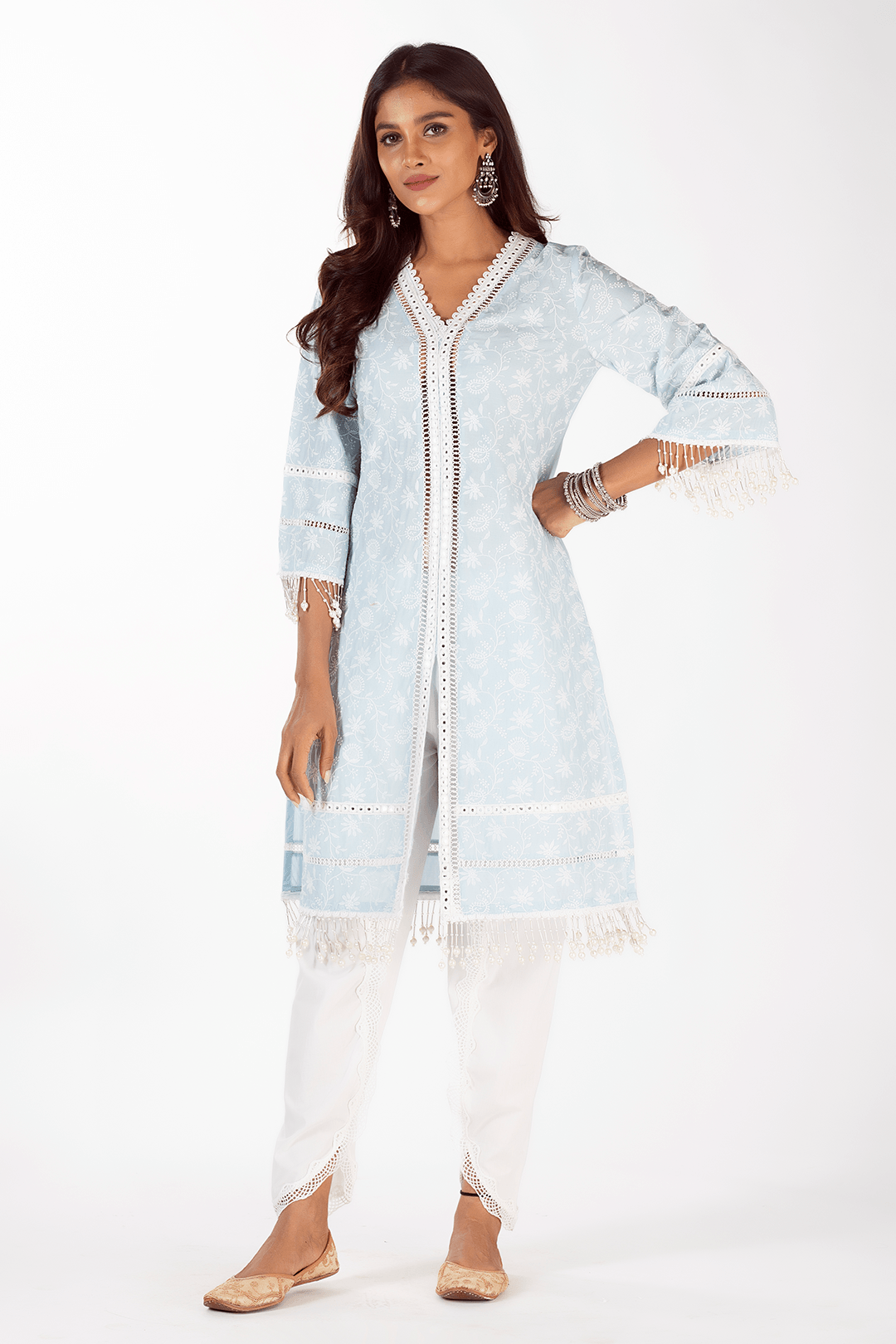 Mollie Supima Cotton Light Blue Kurta Set