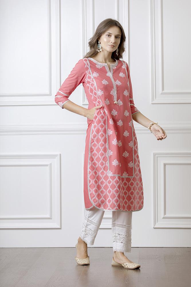 Senna Supima Cotton Red Kurta Set