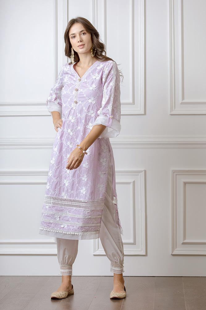 Viola Supima Cotton Lilac Kurta Set