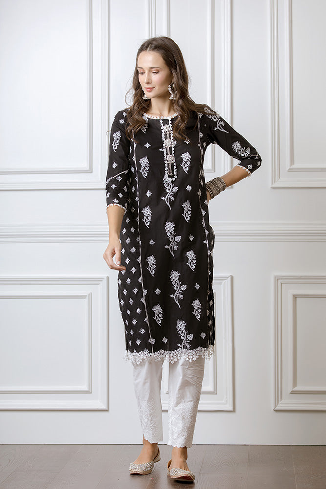 Rue Black Kurta Set