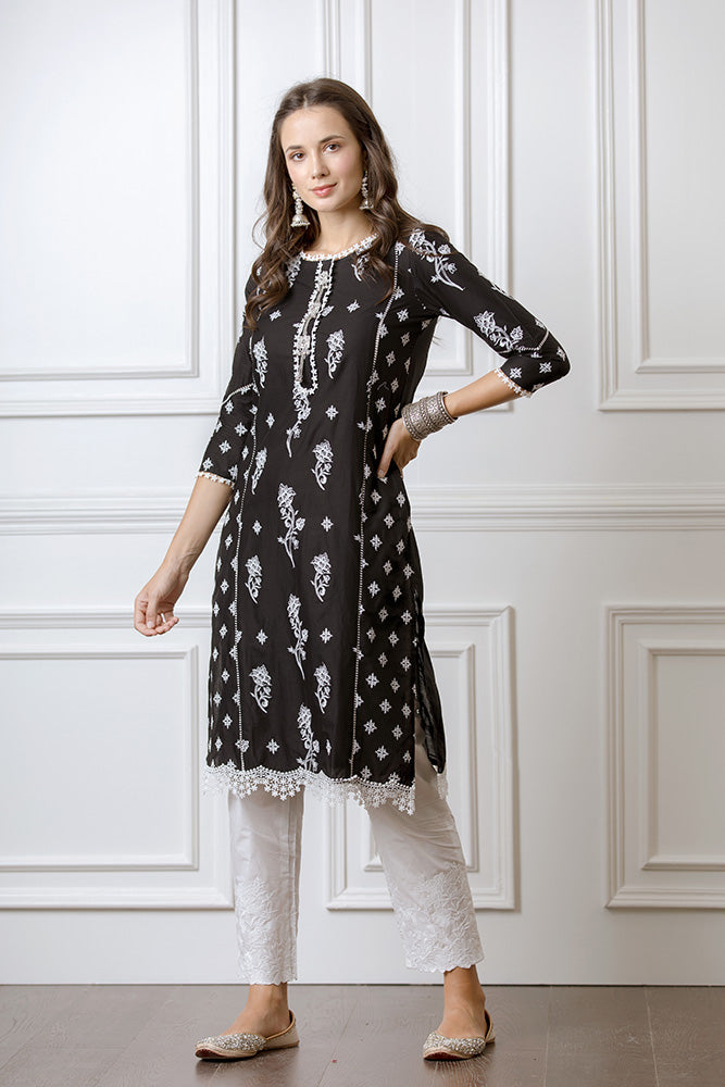 Rue Black Kurta Set