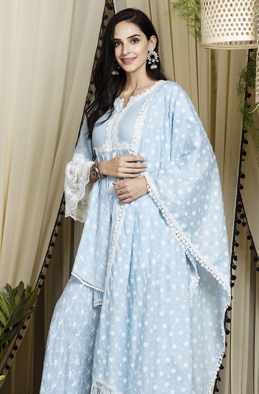 Ariana Supima Cotton Kurta with Sharara Set
