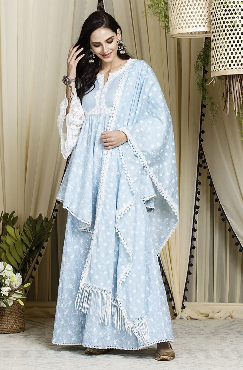 Ariana Supima Cotton Kurta with Sharara Set