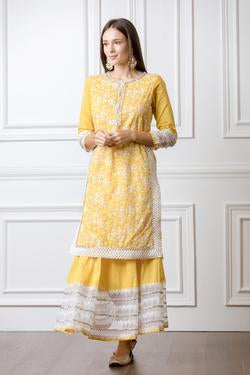 Flora Kurta with Skirt Set