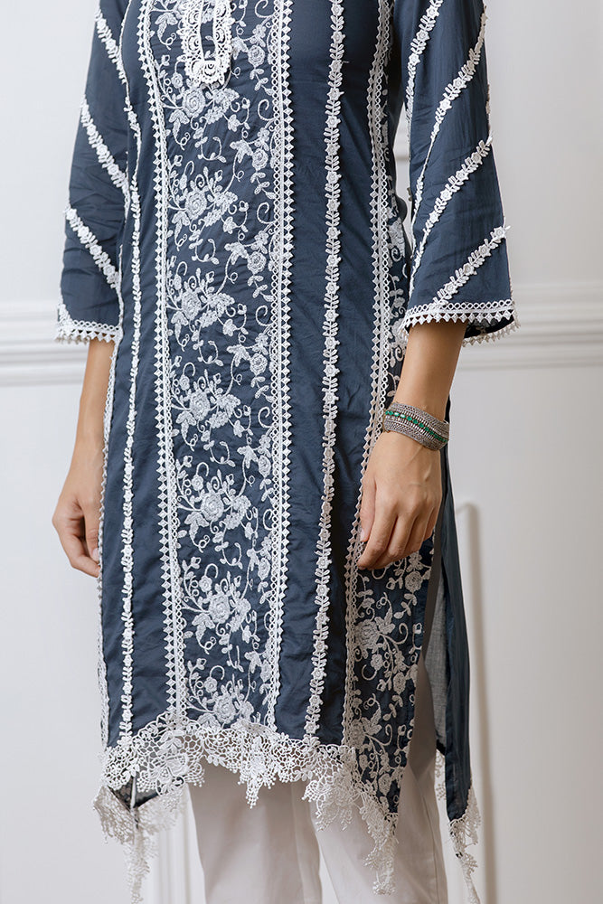 Zinnia Kurta and Double Lace Pyajama