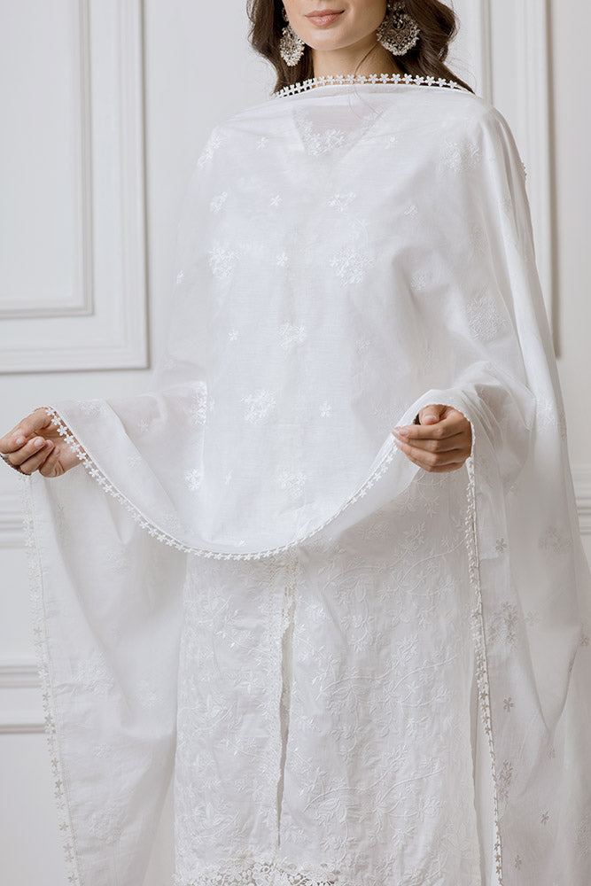 Daisy White Kurta with Garara Set